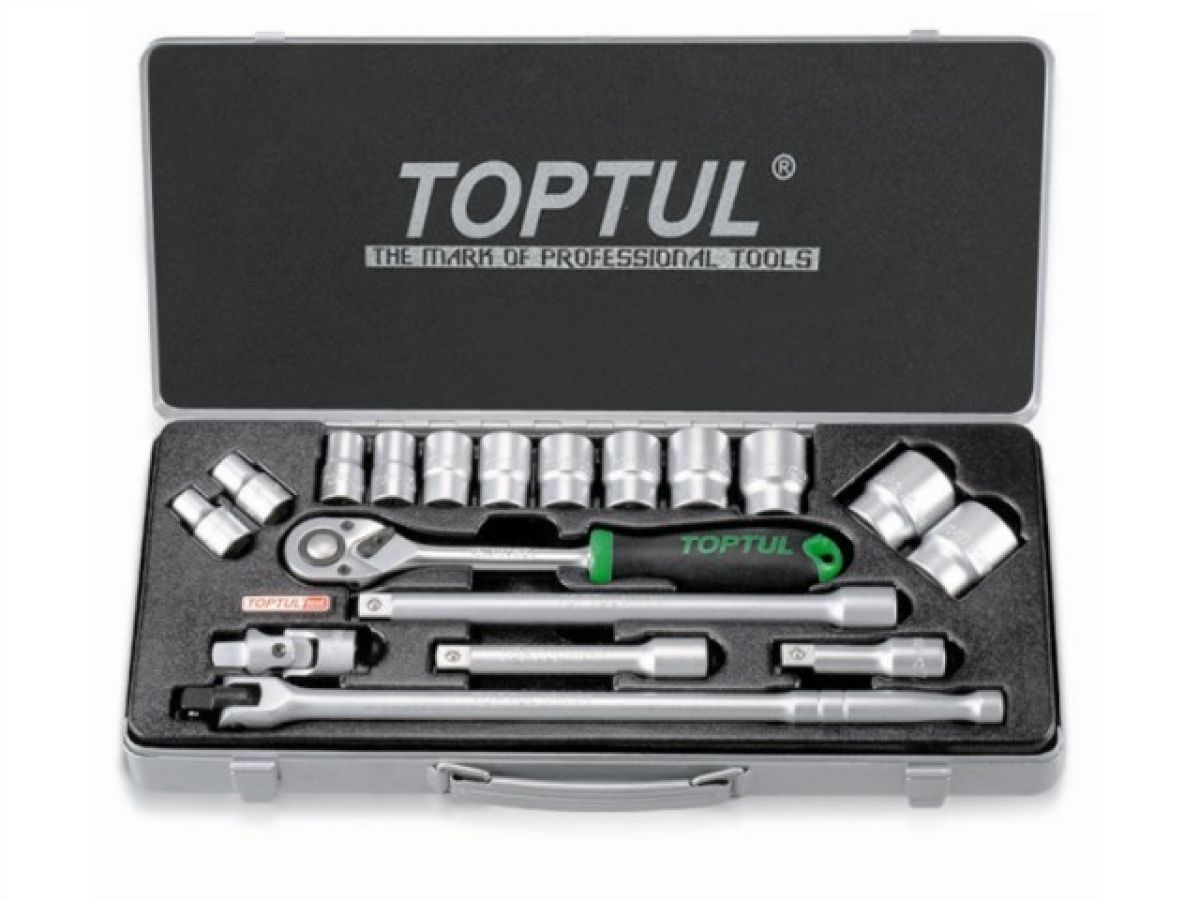 набор головок 1/2" 10-32мм 18предм. 6гр. метал.кейс toptul gcad1802 от BTSprom.by