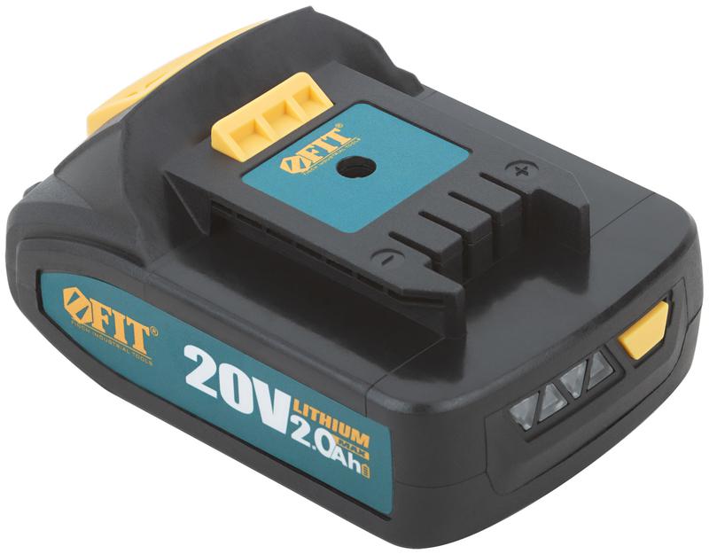  Батарея аккумуляторная 20В Li-Ion 2.0А.ч индикатор заряда FIT 79935 фото в каталоге от BTSprom.by