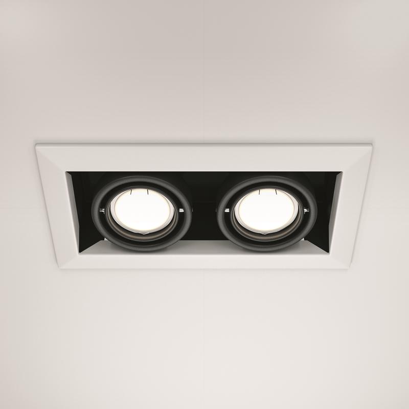  Светильник встраиваемый Metal Modern GU10 2x10Вт Maytoni DL008-2-02-W фото в каталоге от BTSprom.by
