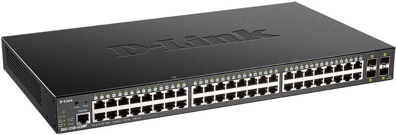 коммутатор настраиваемый dgs-1250-52xmp/a1a 48g 4sfp+ 48poe+ 370вт d-link 1750558 от BTSprom.by