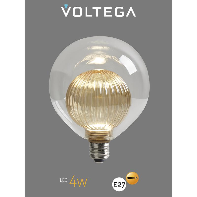 Лампа светодиодная филаментная Loft 271 G125G8027 4Вт 3000К E27 Voltega 8572 фото в каталоге от BTSprom.by