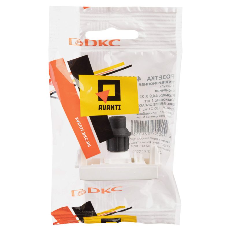  Розетка телевизионная одиночная TV 1мод. Avanti "Белое облако" 16А модульная DKC 4400501 фото в каталоге от BTSprom.by