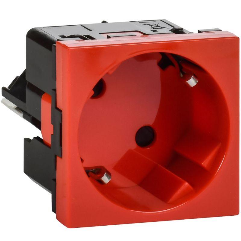 розетка 2мод. 16а 250в 45град. с заземл. защ. шторки безвинт. зажимы красн. иэк leg 4525059 от BTSprom.by