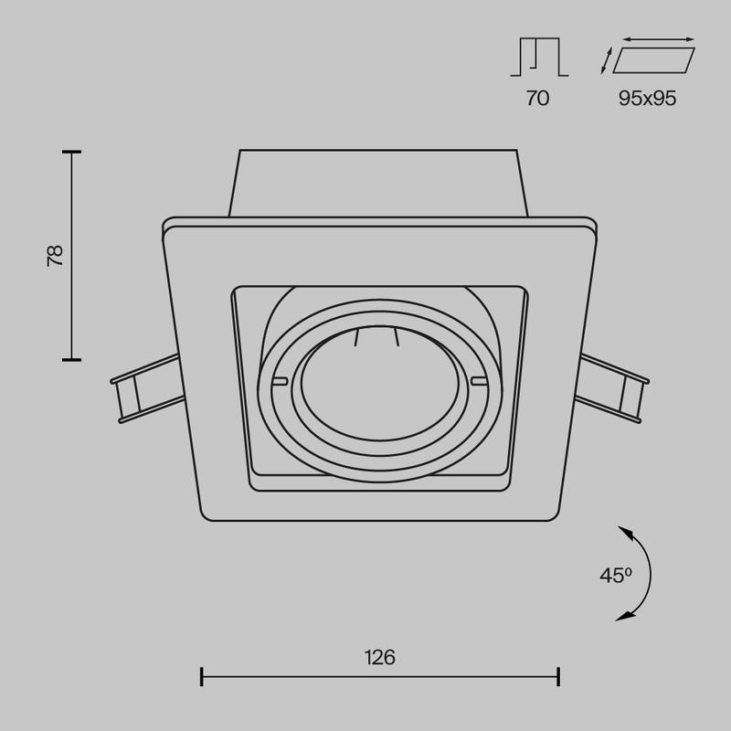  Светильник Metal Modern 1х10Вт GU10 встраив. Maytoni DL008-2-01-B фото в каталоге от BTSprom.by