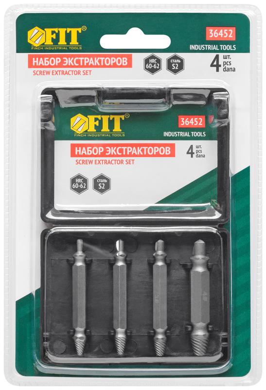  Набор экстракторов двусторонних профи сталь S2 4шт FIT 36452 фото в каталоге от BTSprom.by