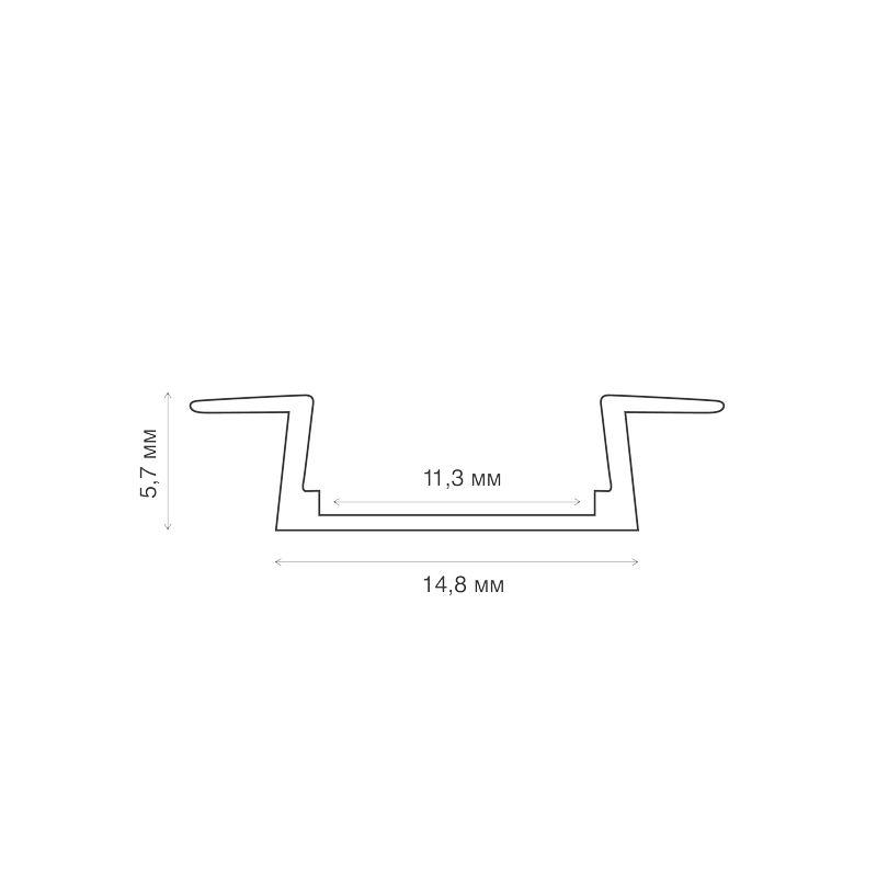  Комплект врезного алюм. профиля с рассеив. 22х6мм 1м черн. Rexant 146-405-2 фото в каталоге от BTSprom.by