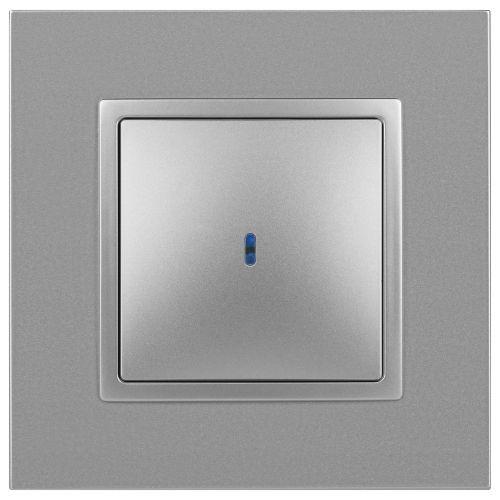  Выключатель 1-кл. СП Elegance 14-1102-03 10А IP20 250В 10AX с подсветкой механизм алюм. Эра Б0034217 фото в каталоге от BTSprom.by