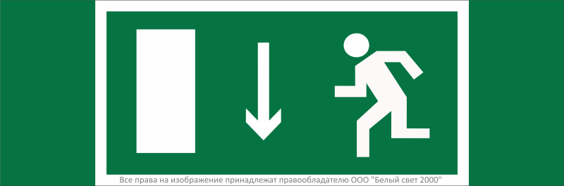 знак безопасности npu-3311.e10 "указатель двери эвакуационного выхода (лев.)" белый свет a32673 от BTSprom.by