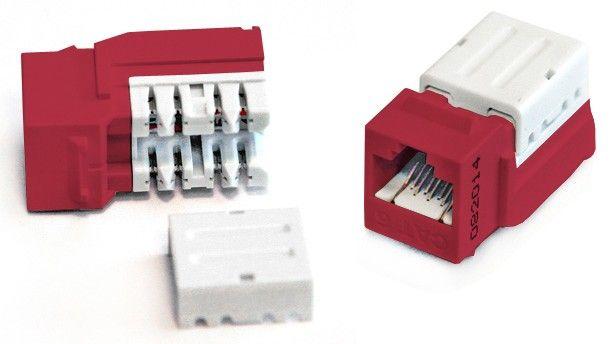вставка keystone jack rj45 (8p8c) кат.6 kjne-8p8c-c6-90-rd 110 idc заделка с помощью ne-tool красн. hyperline 212412 от BTSprom.by