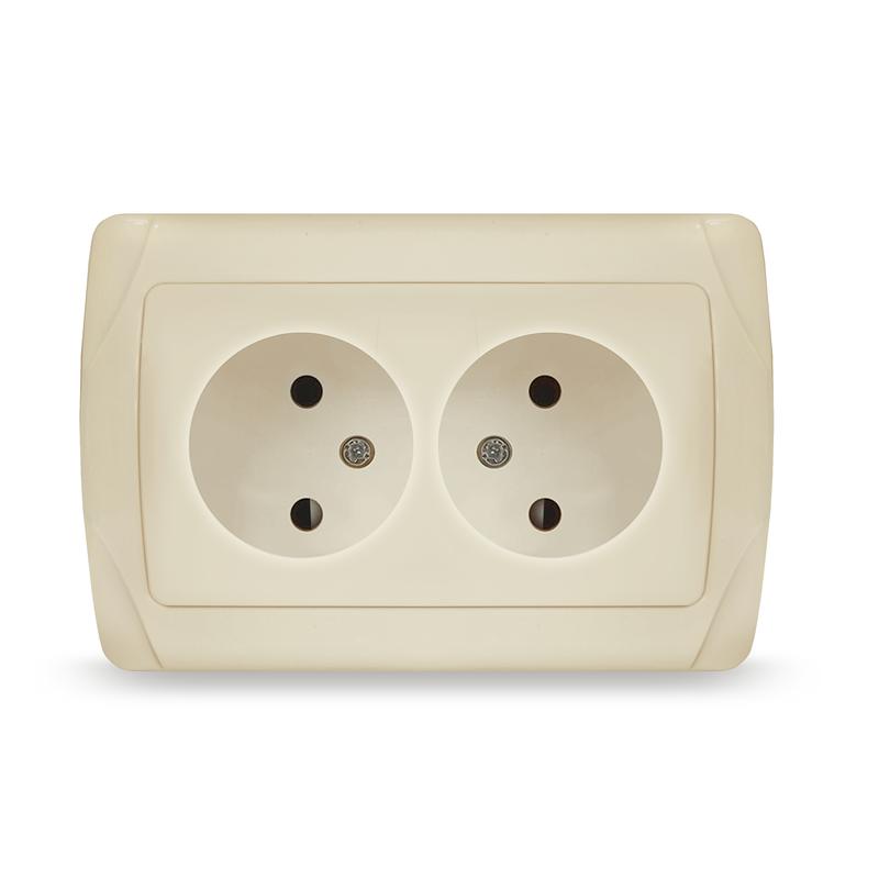 розетка 2-м сп маргарита 16а ip20 без заземл. сл.кость (ivory) universal м0102-i от BTSprom.by