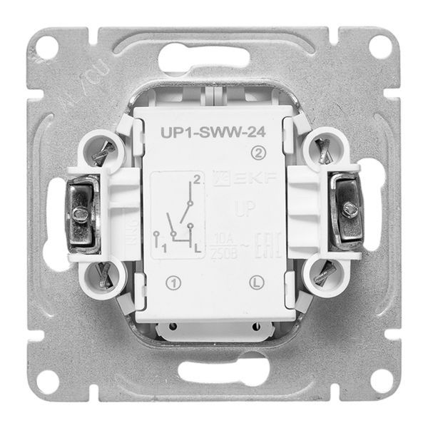  Выключатель 2-кл. СП Эпика с подсветкой механизм бел. EKF UP1-SWW-24 фото в каталоге от BTSprom.by