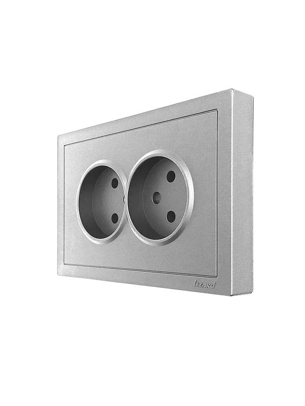  Розетка 2-мест. с/з СП ZIMA IP20 16А ПБТ безвинт. зажим сер. матов. LEZARD 704-7400-127BQC фото в каталоге от BTSprom.by