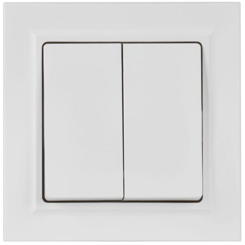  Выключатель 2-кл. СП BRITE ВСР10-2-0-БрАБ 10А в сборе арктич. бел. IEK BR-V20-0-10-K91-F фото в каталоге от BTSprom.by