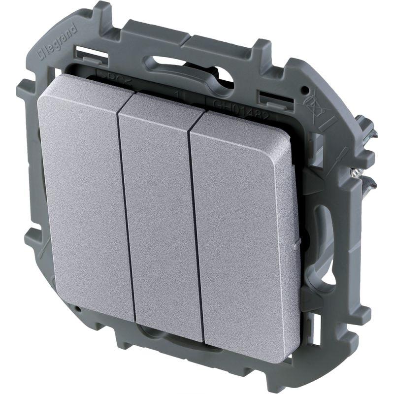  Выключатель 3-кл. Inspiria 20А IP20 250В 10AX механизм алюм. Leg 673642 фото в каталоге от BTSprom.by