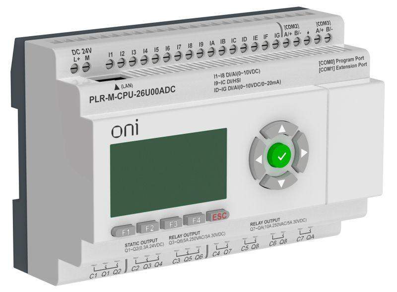 контроллер программируемый логический (микро плк) plr-m. cpu di16/do08(r)/do02(t) 24в dc oni plr-m-cpu-26u00adc от BTSprom.by