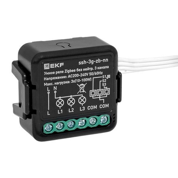 реле умное в подрозетник 3-канальное zigbee connect select без нейтрали ekf ssh-3g-zb-nn от BTSprom.by