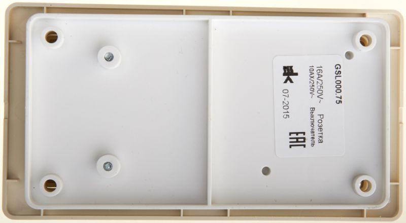  Блок комбинированный Glossa (розетка с заземл. защ. шторки + 2-кл. выкл.) беж. SE GSL000275 фото в каталоге от BTSprom.by