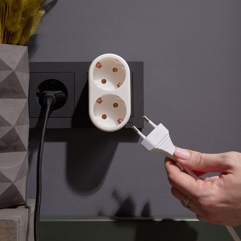  Разветвитель 2-м с заземл. 16А IP20 бел. Rexant 11-1075 фото в каталоге от BTSprom.by