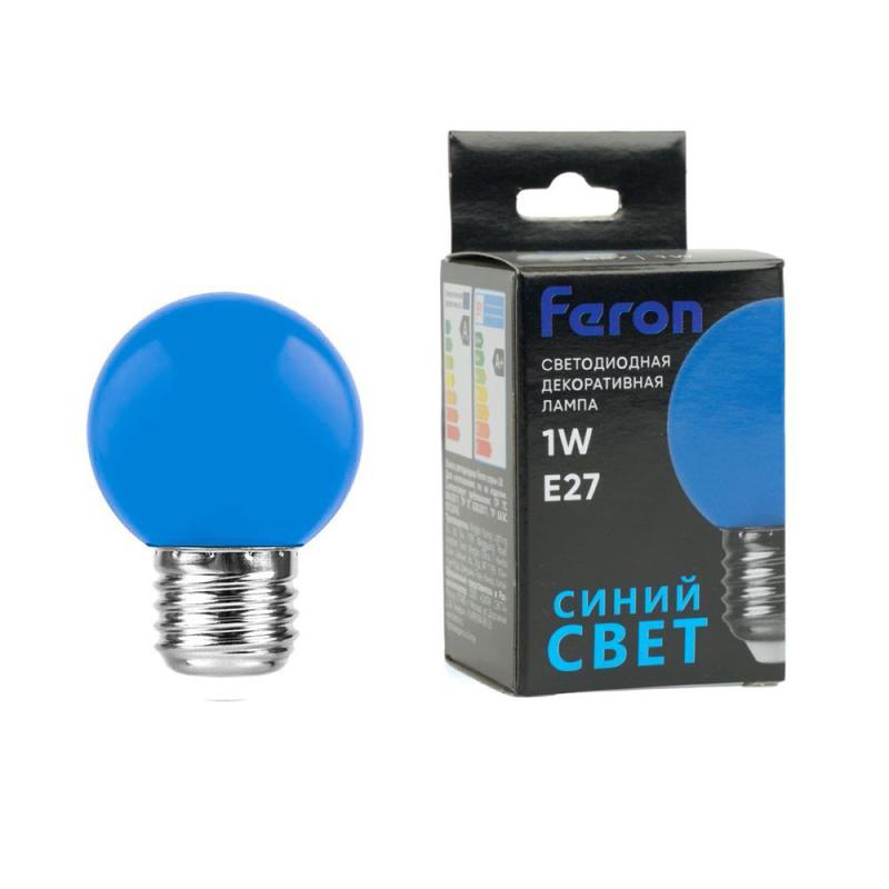 лампа светодиодная 1вт 230в e27 g45 матов. lb-37 син. feron 25118 от BTSprom.by