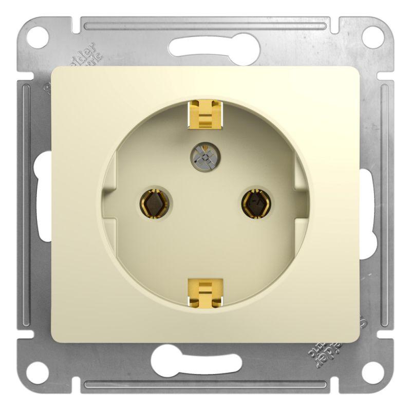 розетка 1-м сп glossa 16а ip20 с заземл. механизм беж. se gsl000243 от BTSprom.by