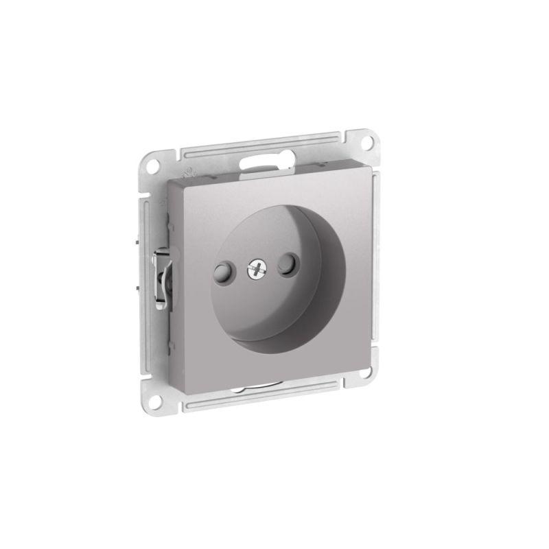 розетка atlasdesign 16а без заземл. защ. шторки быстрозажим. клем. механизм алюм. se atn000349s от BTSprom.by