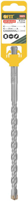  Бур по бетону SDS-PLUS профи крестообразная вставка двойная спираль 10х210мм FIT 33073 фото в каталоге от BTSprom.by