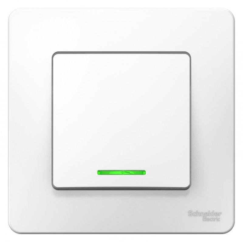  Выключатель 1-кл. СП Blanca 6А IP20 (сх. 1) 250В с подсветкой бел. SE BLNVS006111 фото в каталоге от BTSprom.by