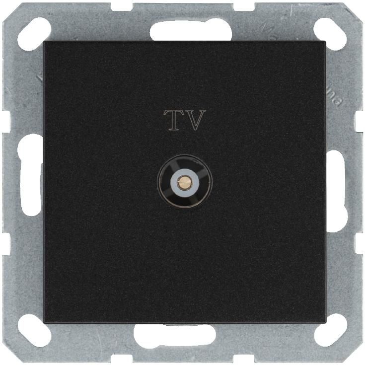 розетка телевизионная проходная tv ф9.5мм механизм антрацит jasmart g6002b от BTSprom.by