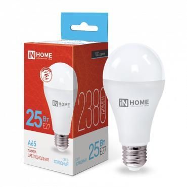 лампа светодиодная led-a65-vc 25вт грушевидная 6500к холод. бел. e27 2380лм 230в in home 4690612024103 от BTSprom.by