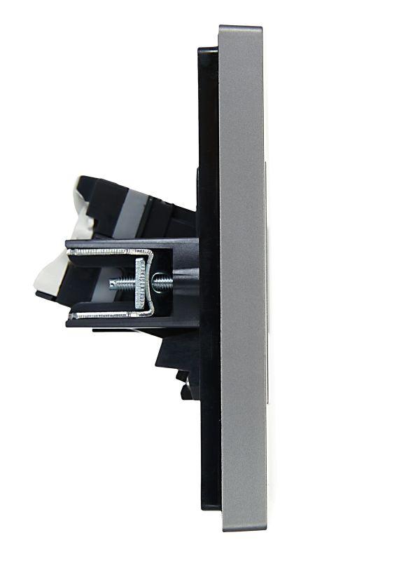  Розетка компьютерная 2-м RJ45 кат.5E FORTE&PIANO FP533 сталь IEK FP-K20-1-K46 фото в каталоге от BTSprom.by