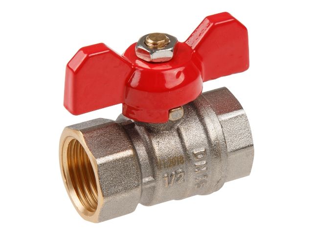 кран шаровый 1/2" вн.-вн. бабочка pn30, av engineering (латунь, макс.  30 бар, макс.  110 °с) ave139012 от BTSprom.by