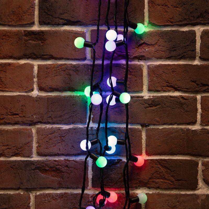 гирлянда светодиодная "мультишарики" 10м d23мм 80led rgb 4вт ip65 230в быстрая смена цвета провод пвх черн. (нужен блок 303-5000) neon-night 303-519 от BTSprom.by