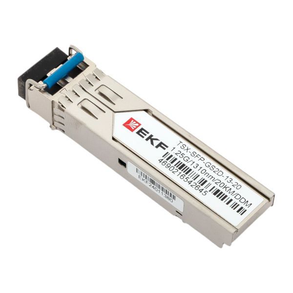  Модуль SFP 1.25Гб двойн. одномодовое оптоволокно 1310нм дальность 20км TSX EKF TSX-SFP-GS2D-13-20 фото в каталоге от BTSprom.by