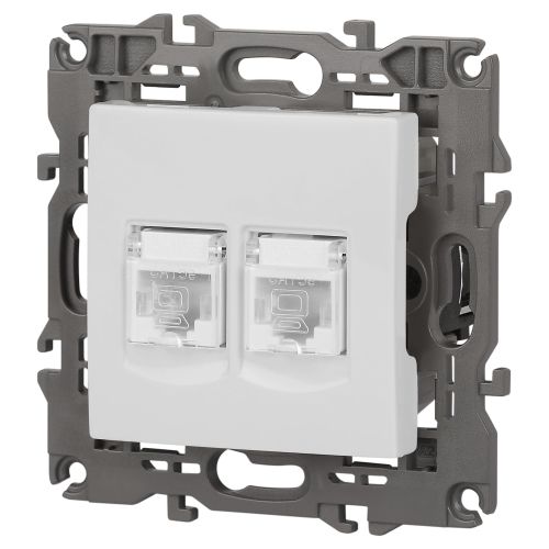  Розетка компьютерная 2-м Elegance 14-3108-01 RJ45 IP20 механизм бел. Эра Б0034308 фото в каталоге от BTSprom.by