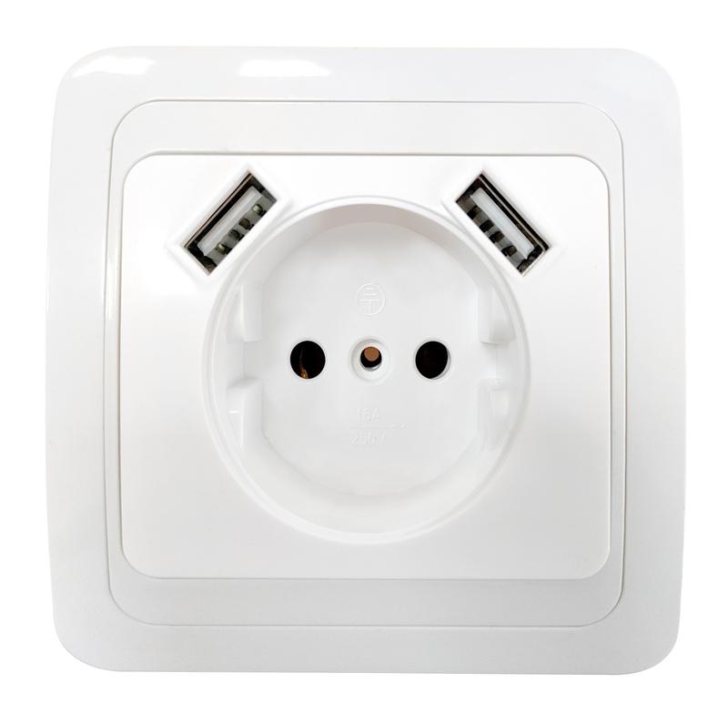 розетка 1-м classico 2147 ip20 с 2-мя usb бел. in home 4690612035260 от BTSprom.by