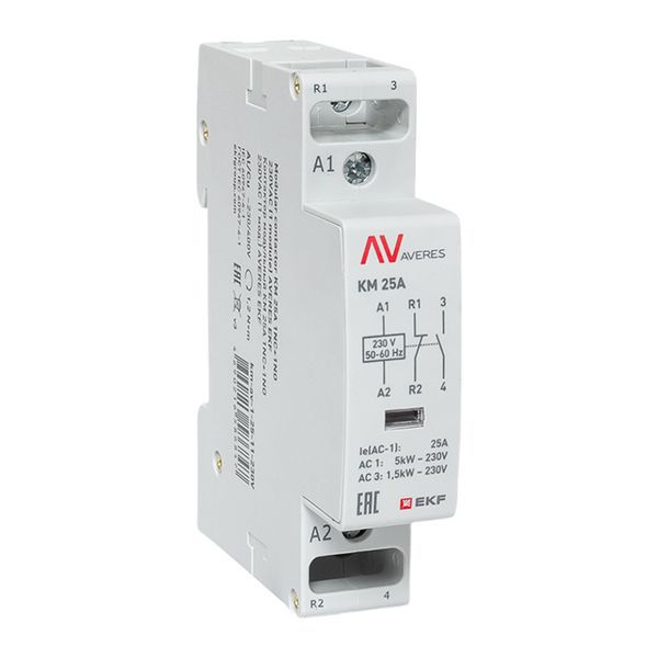 контактор модульный км 25а 1nc+1no 230vac (1 мод.) averes ekf km-av-1-25-11-230v от BTSprom.by