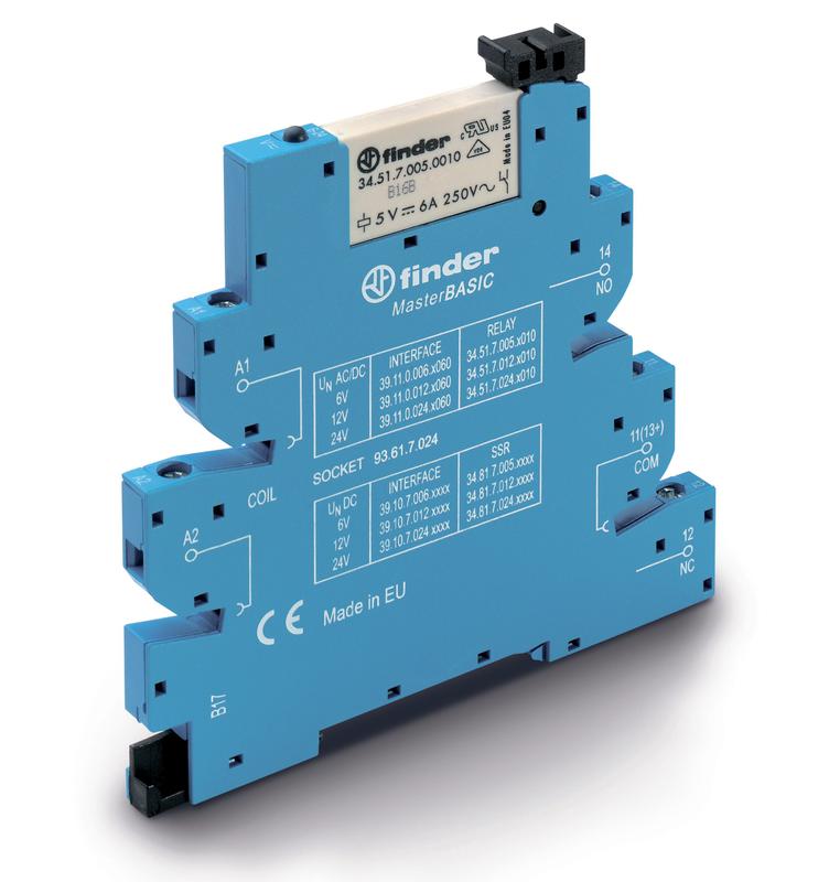 модуль интерфейсный (сборка 34.51.7.012.0010 + 93.61.7.024) электромеханич. реле masterbasic 1co 6а agni 12в ac/dc ip20 винт. клеммы finder 391100120060 от BTSprom.by