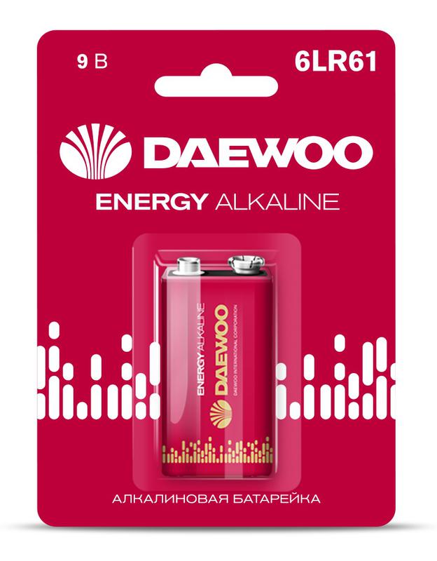 элемент питания алкалиновый "крона" 6lr61 9в energy alkaline 2021 bl-1 daewoo 5029729 от BTSprom.by