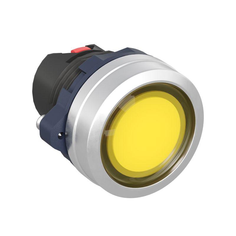 головка кнопки плоская с фиксацией алюм. кольцо прозр. желт. dkc m22p-fllya от BTSprom.by