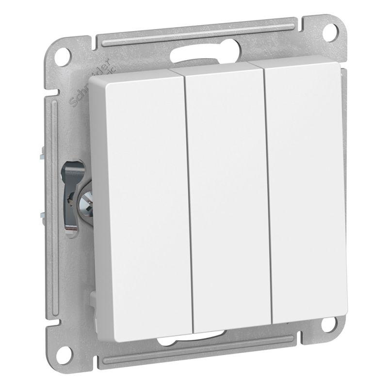 выключатель 3-кл. сп atlasdesign 10а ip20 (сх. 1+1+1) 10ax механизм бел. se atn000131 от BTSprom.by