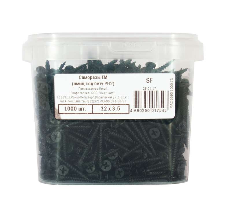  Саморез ГМ 3.5х32мм ведро (уп.1000шт) Партнер 30268 фото в каталоге от BTSprom.by