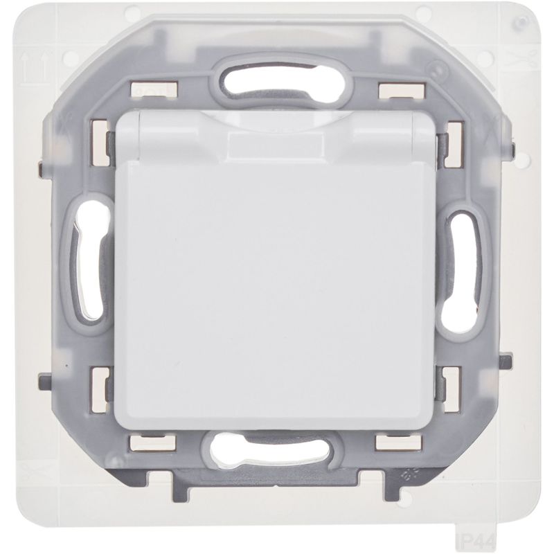  Розетка 1-м СП Inspiria 16А IP44 250В 2P+E защ. шторки с крышкой немецк. стандарт механизм бел. IEK 673740 фото в каталоге от BTSprom.by