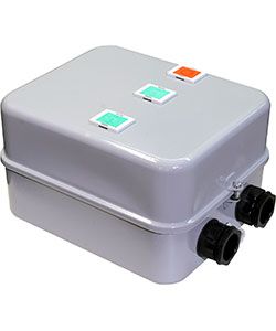 пускатель электромагнитный пм12-063621 у2 в 63а 220в/50гц 4но+4нз ip54 реверсивный с реле ртт-231 53.5-63.0а в корпусе с кнопками пуск + стоп + r электротехник et004603 от BTSprom.by