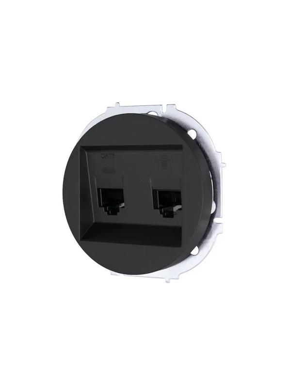  Розетка компьютерная + телефонная OSEN RJ45 кат.6 + RJ11 с модулем механизм черн. бархат LEZARD 743-4288-144 фото в каталоге от BTSprom.by