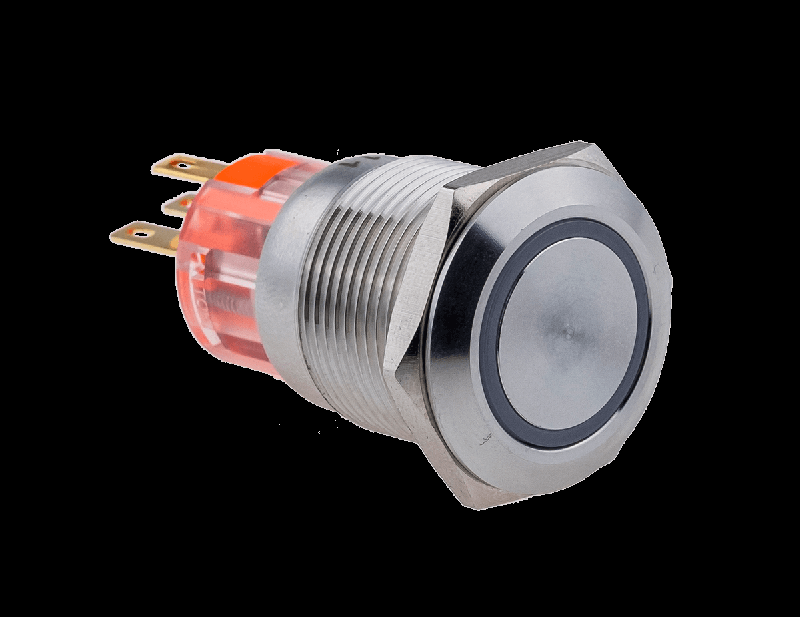 кнопка ip67 с подсветкой син. с фиксацией 1no+1nc 24в ac/dc mt67-f24b11 овен 107345 от BTSprom.by