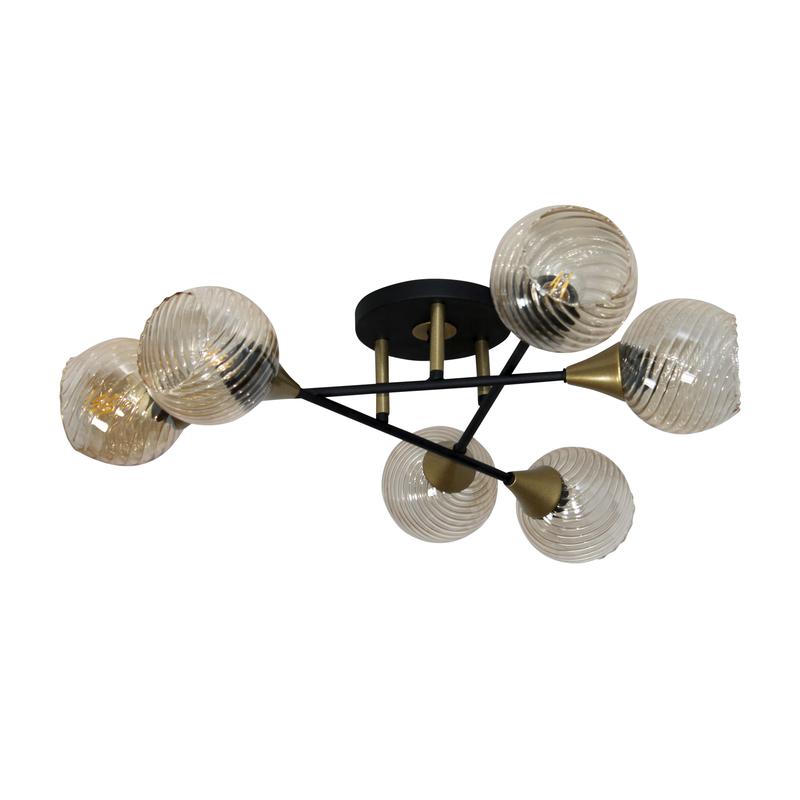 светильник "лютик" 161 (плафон 8633) нпб 01-6х60-129 e27 (им) потолочн. черн. муар./зол. элетех 1005405466 от BTSprom.by