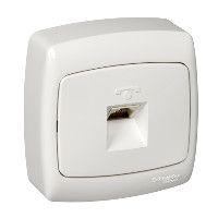  Розетка телефонная 1-м СП Рондо RJ11 сл. кость SchE RT-4S-SI (РТ-4С-си) фото в каталоге от BTSprom.by