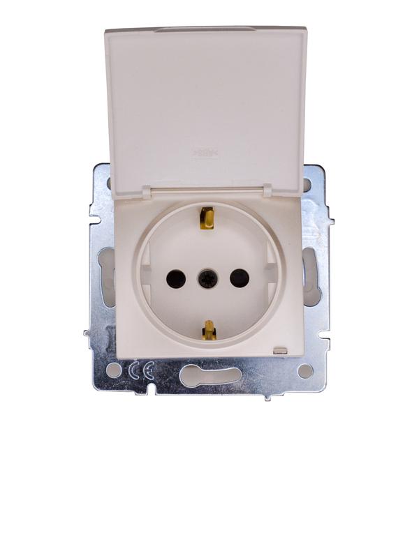 розетка 1-м сп asti 16а ip44 с заземл. с крышкой пбт механизм жемчуж./бел. перламутр. lezard 7081-3088-123bipch от BTSprom.by