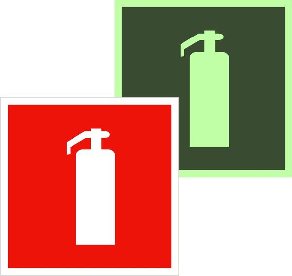 знак f 04 "огнетушитель" 200х200мм пленка самоклеящаяся с покрытием фотолюминесцентным ekf an-f-04-f от BTSprom.by