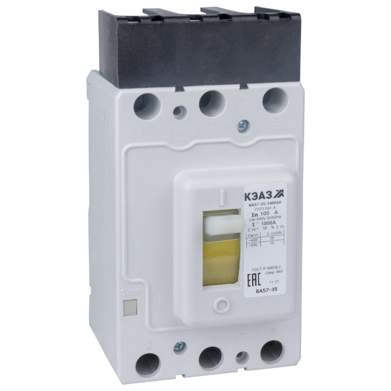  Выключатель автоматический 3п 40А 630Im 15кА ВА57-35-340010 УХЛ3 690В AC КЗ№6 КЭАЗ 252617 фото в каталоге от BTSprom.by